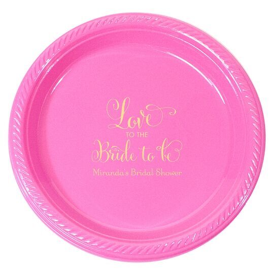 Love To The Bride To Be Plastic Plates